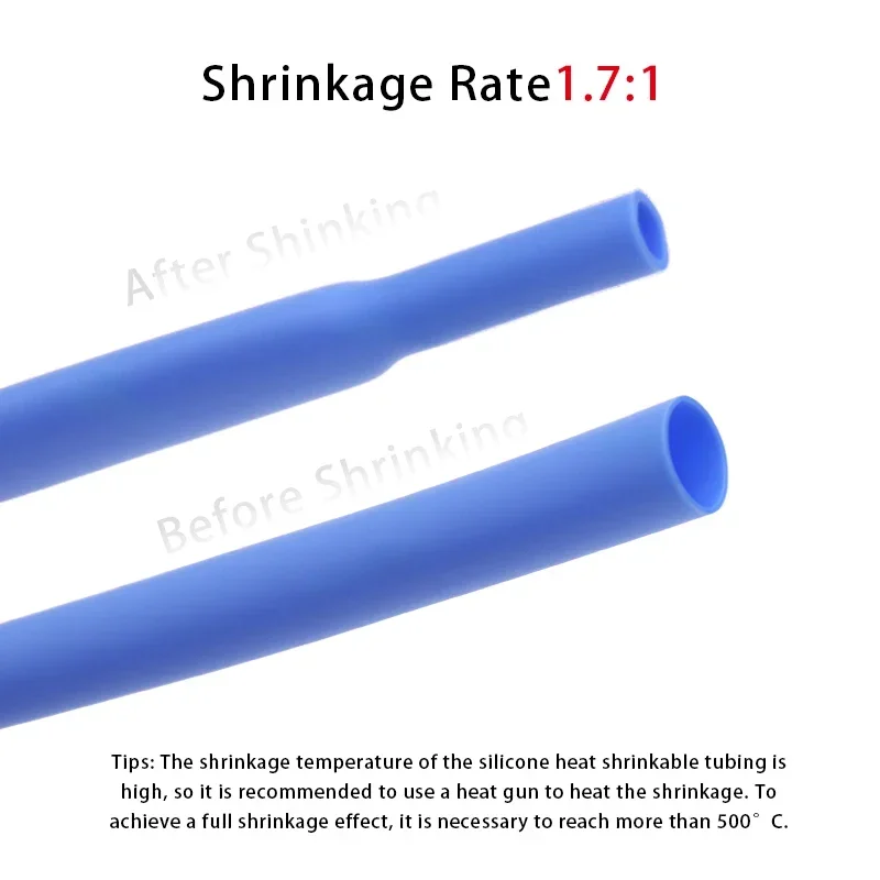 Silicone Heat Shrink Tube Diameter 0.8~30mm 2500V Flexible Cable Sleeve Insulated High Temperature Soft DIY Wire Wrap Protector