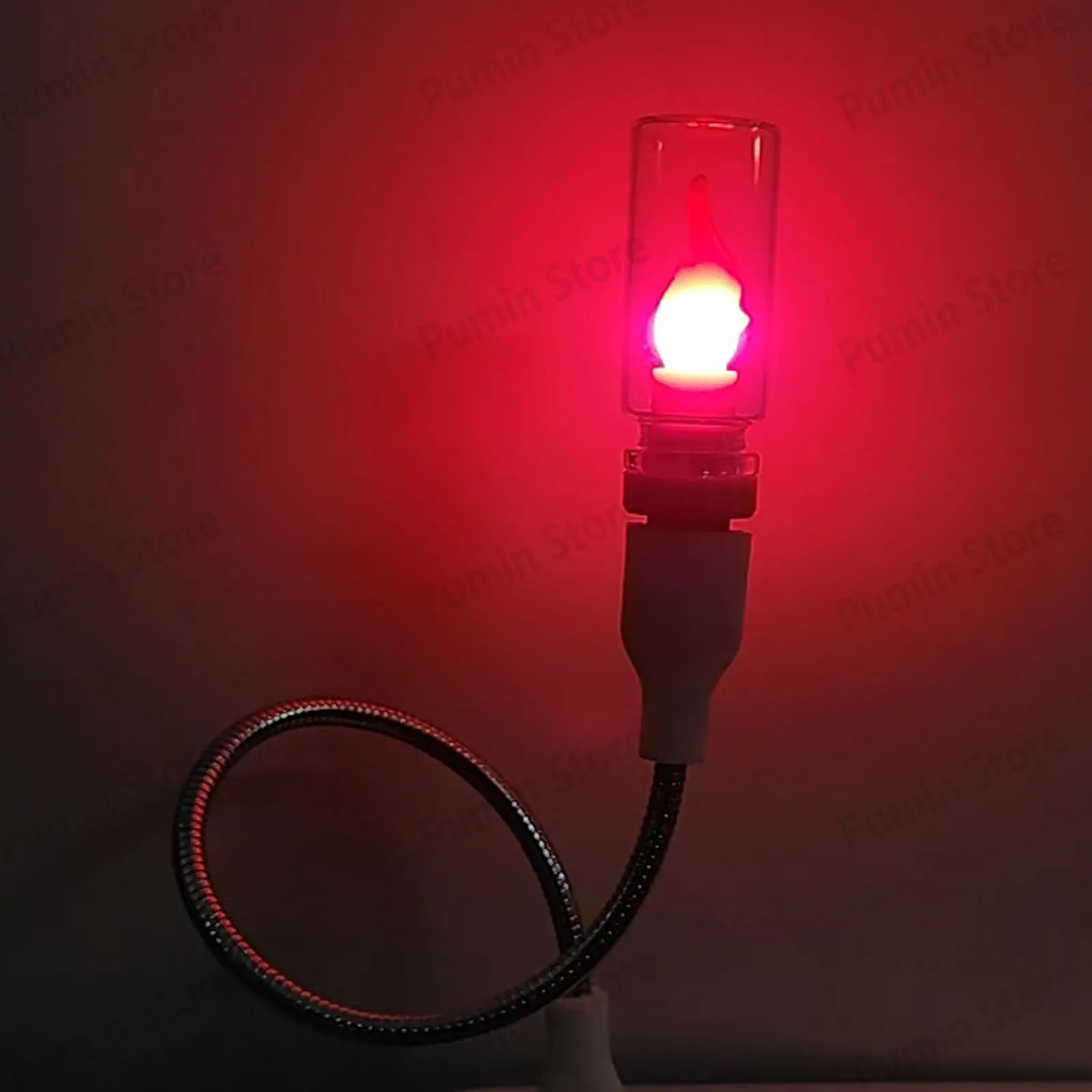 A Set LED 5V Extension Cables + USB Bulbs Retro Candle Flame Light Bead Bulb Green Bar Camping Equipment Room Wedding Decoration