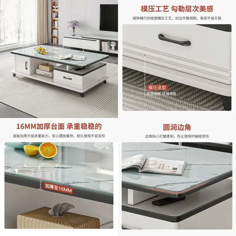 Modern Round Glass Coffee Table Light Luxury Minimalist Tea Desk for Small Apartment Living Room Home Furniture