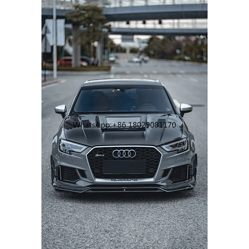 RS3 Carbon Fiber Hood Transparent Glass Front Bonnet Hood Wholesale For Audi RS3 Carbon Fiber Engine Cover 2018+