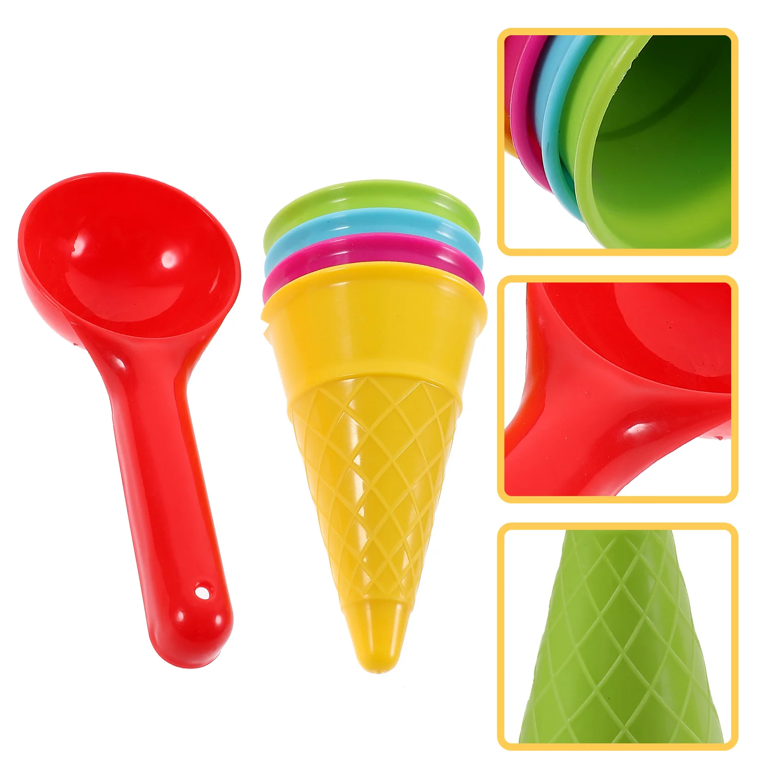 Toy Set Beach Children's Mold Toddler Buckets Toys 11x64x64CM Plastic Ice Cream Sand Molds