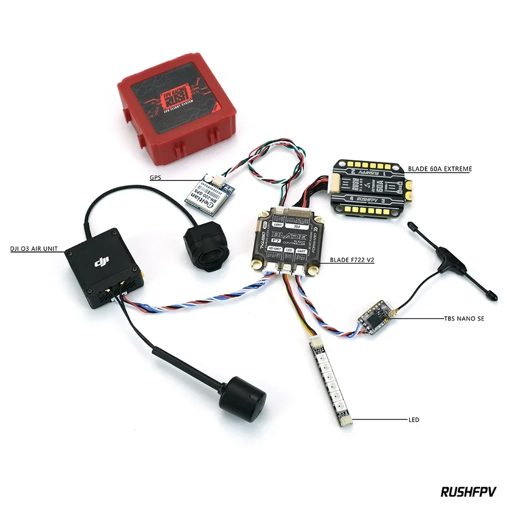 RUSHFPV RUSH BLADE V2 스택 F722 아날로그 디지털 비행 컨트롤러, 익스트림 60A, 128K, BLHELI32, 4 인 1 ESC, FPV 드론용