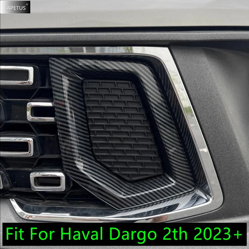 

Carbon Fiber Look Auto Front Middle Grille Frame Grill Mesh Cover Trim For Haval Dargo 2th 2023 2024 ABS Exterior Accessories