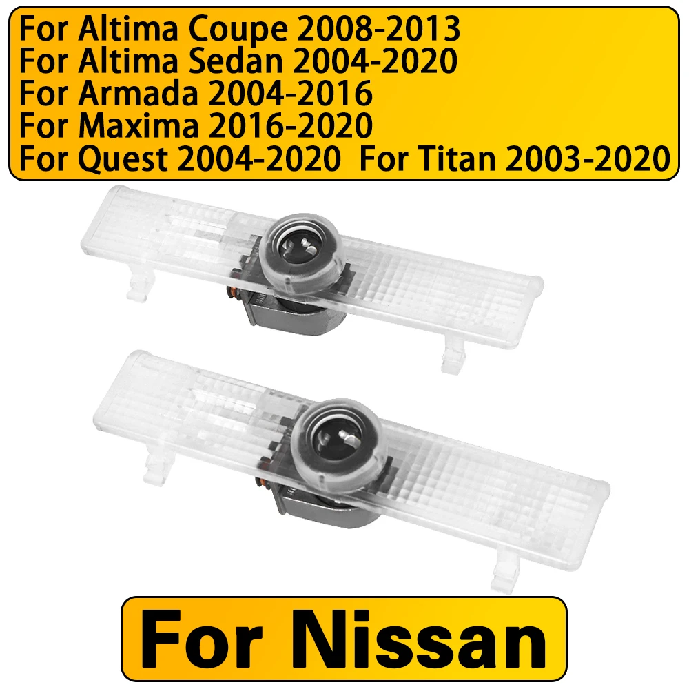 

2PC Car Door Welcome Light Projector, Decoration Accessories for Altima Coupe Sedan Armada Maxima Quest Titan 2003-2020