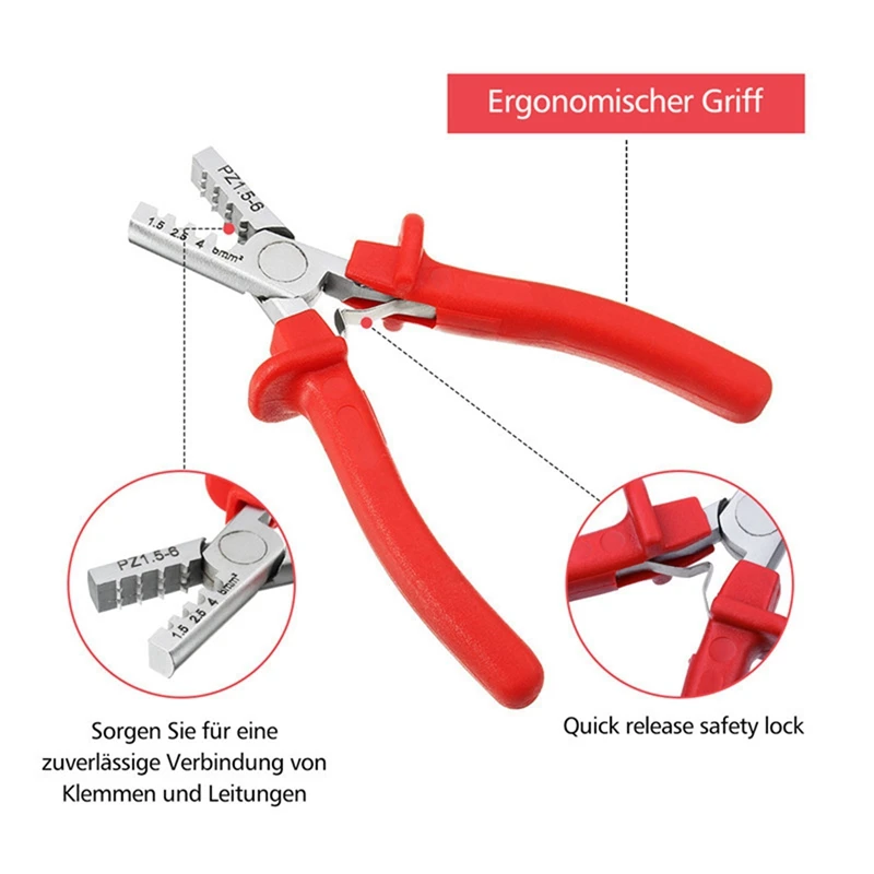 Insulated Bare Terminal Crimping Pliers Multifunctional Electrician Crimping Pliers Wire Ear Pliers