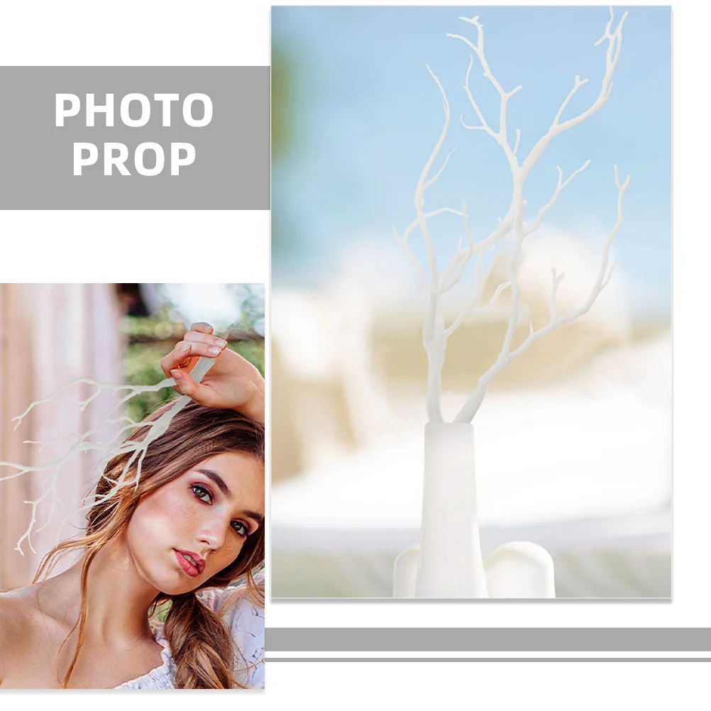 

2Pcs Artificial Antler Branches Plastic Dried Twig Decor for Home Office Vase Filling Natural Simulation Tree Branches DIY Craft