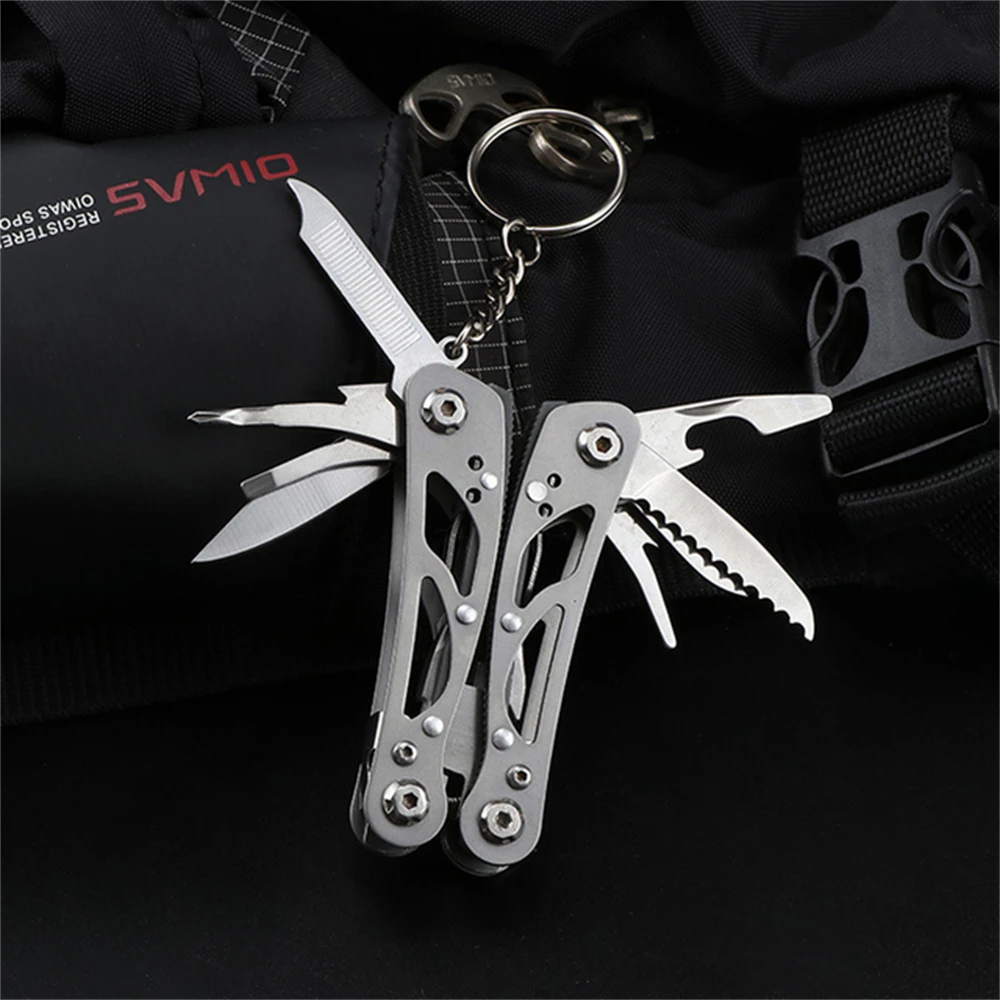 Multifunctionele Rvs Multi-Tool Mini Draagbare Pocket Zakmes Tang Multifunctionele Outdoor Camping Gereedschap