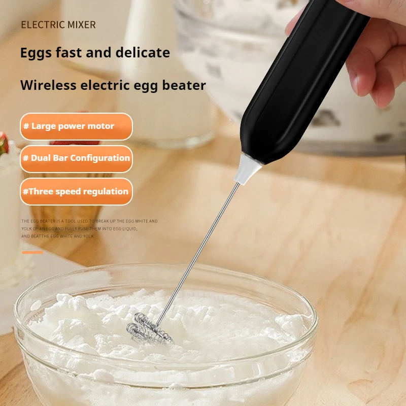 

Automatic Electric Whisk Mixer Portable Kitchen Milk Frother Multi-function USB Rechargeable Egg Beater