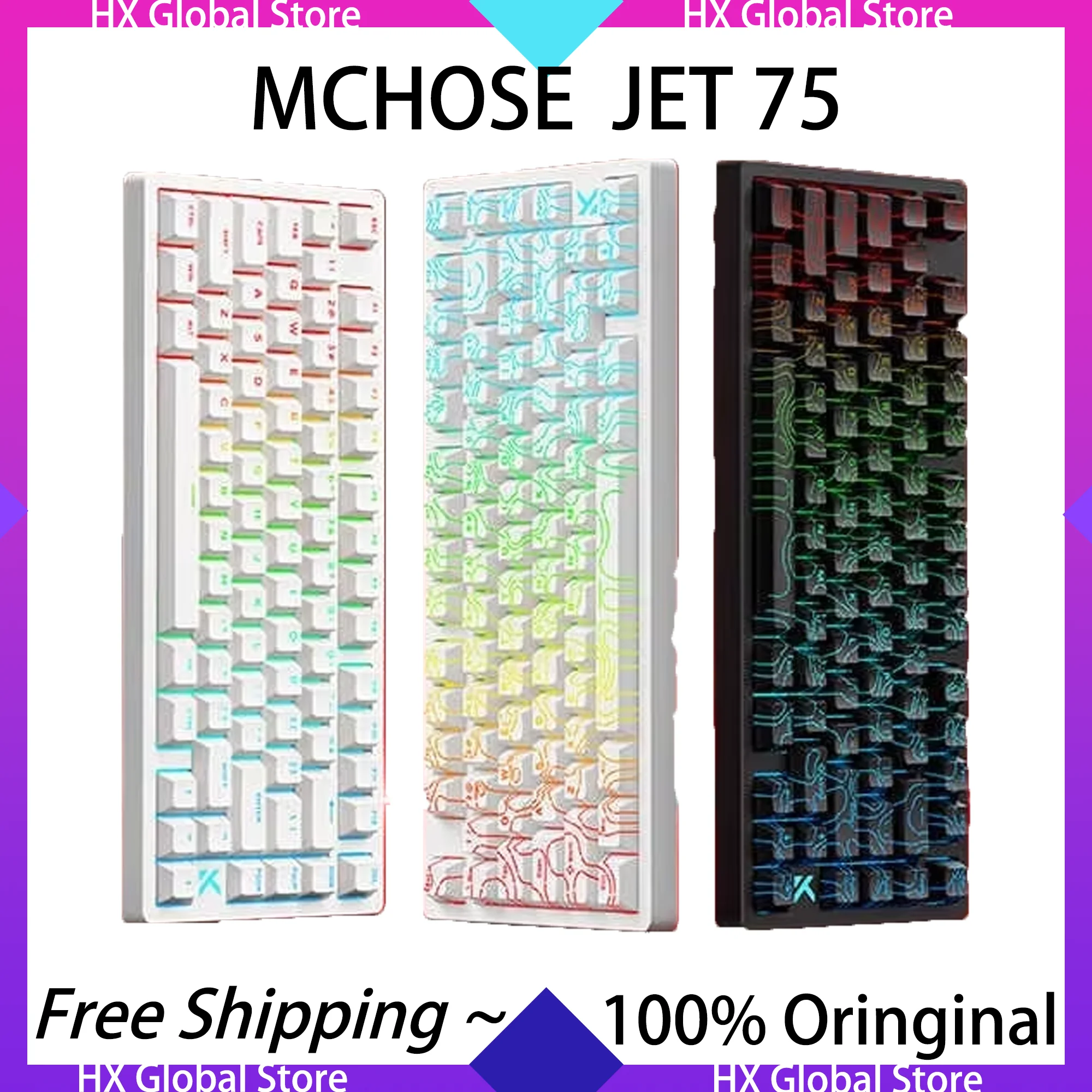 

Mchose Jet75 Mechanical Keyboard Magnetic Switch RGB Wired 8K 0.01-3.4mm Gasket Custom Esports Gamer Toys PC Gaming Keyboard