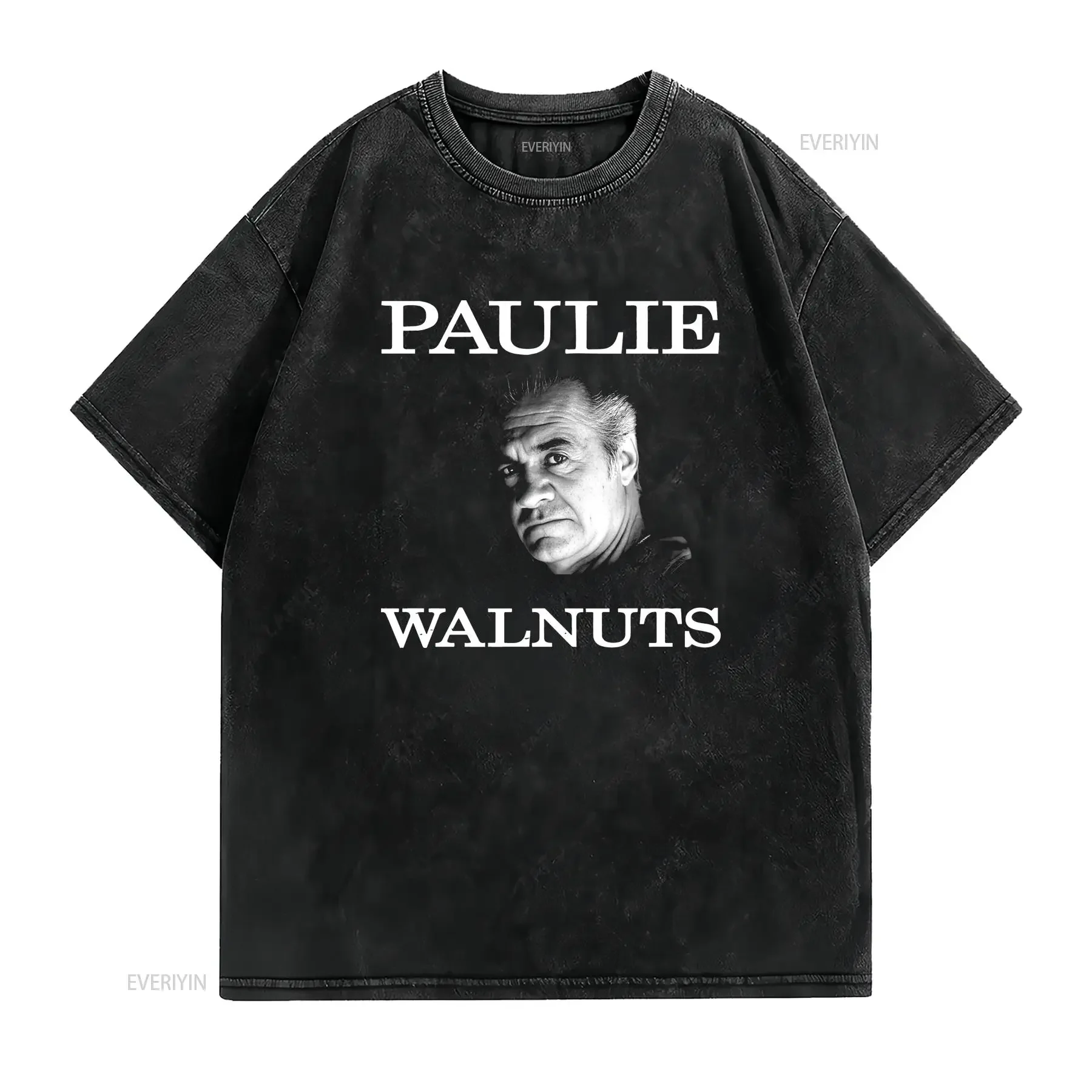 Mafia T Shirt Men The Sopranos Paulie Walnuts Retro 90s s for Dad vintage Washed Stretched Comfortable Casual streetwear