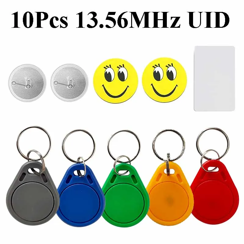 

10PCS 13.56Mhz RFID UID Token Copy Keykobs Changeable Attendance Management S50 1K NFC Sticker Sector 0 Block 0 Rewritable Clone