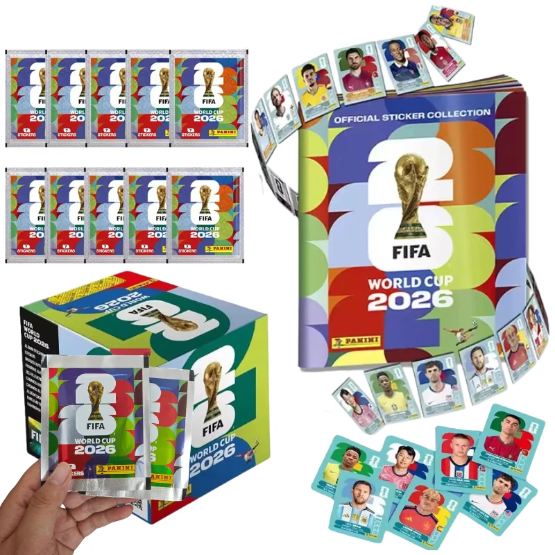 Autocollants de collection Panini International Football Event, boîte complète de 50 paquets, autocollants de football, souvenir pour les fans, collection, cadeau