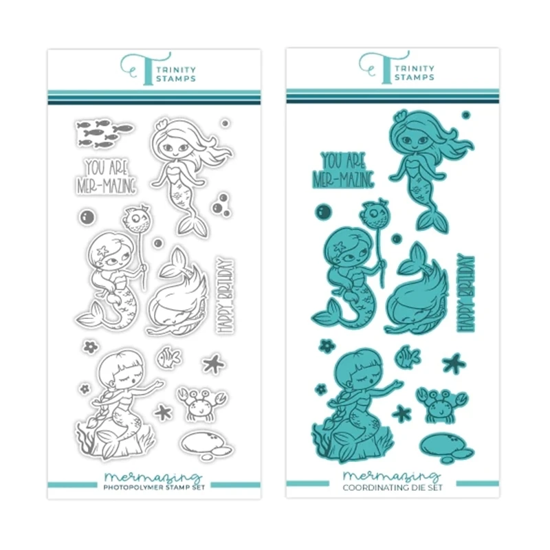 

New 2023 Mermazing Metal Cutting Dies Scrapbooking For Paper Making Embossing Frame Card Clear Stamps Set