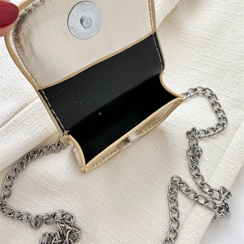 Fashion Mini Chain Bag Silver Gold Black Single Shoulder Crossbody Bag for Women Portable Coin Purse Lipstick Earphone Organizer