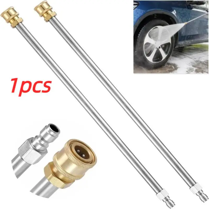 【CR】Portable Stainless Steel Pressure Washer Extension Wand 1/4'' Quick Connect 1Pcs for Mobile Car Washing Services