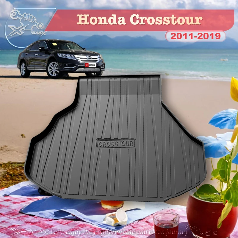 

For Honda Crosstour 2011-2019 Custom Fit Car Trunk Mat All Season Black Cargo Mat 3D Shaped Laser Measured Trunk Liners