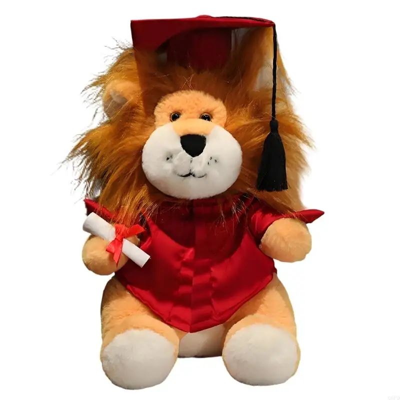   Plush Toy Stuffed Lions Schools Student Graduation Gift Bachelors Hat Souvenir