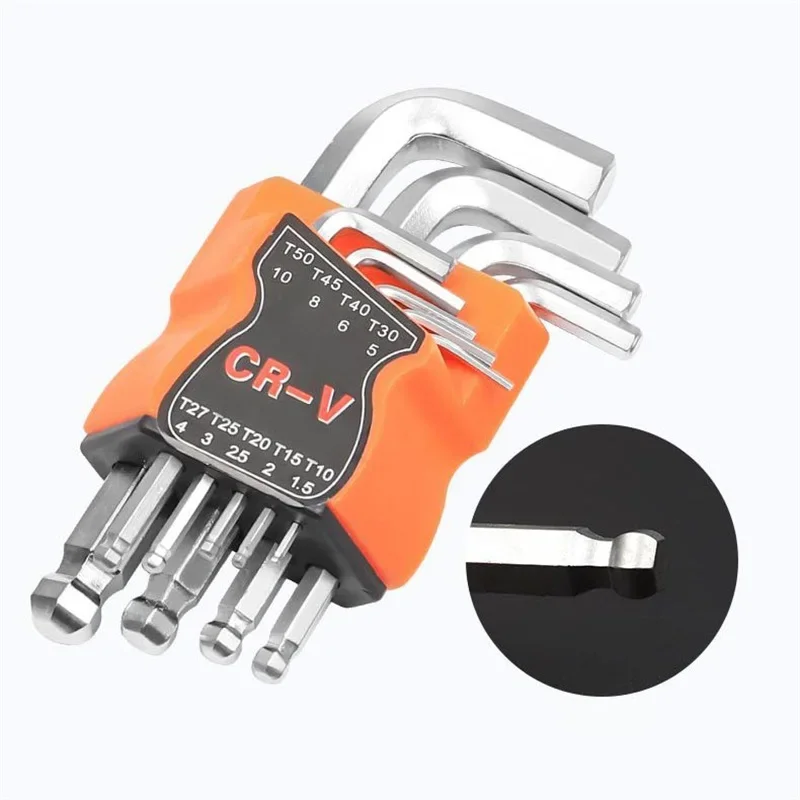 One Set Double-End L Type Screwdriver Hex Wrench Matt Allen Key Hexagon Flat Ball Torx Star Head Spanner Portable Hand Tools