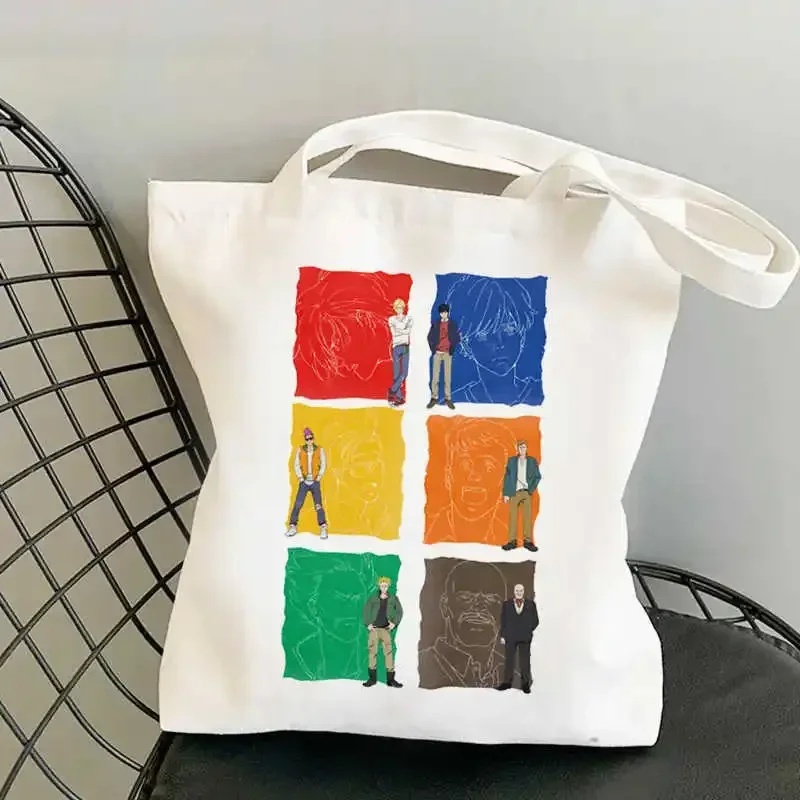 Shopping Tote Bag Shoping Reusable Bolsa Compra Boodschappentas Sacolas Banana Fish Shopping Bag Grocery Shopper Canvas Bag