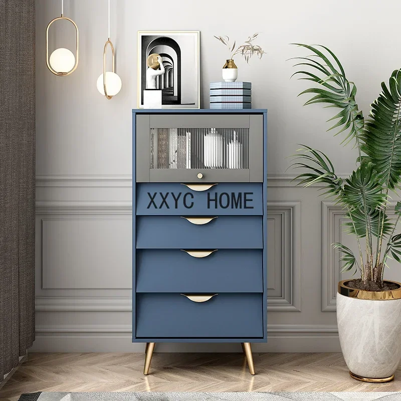 

Modern Bedroom Storage Cabinet Storage Four-Bucket Cabinet Small Apartment Living Room Side Cabinet Chest of Drawer