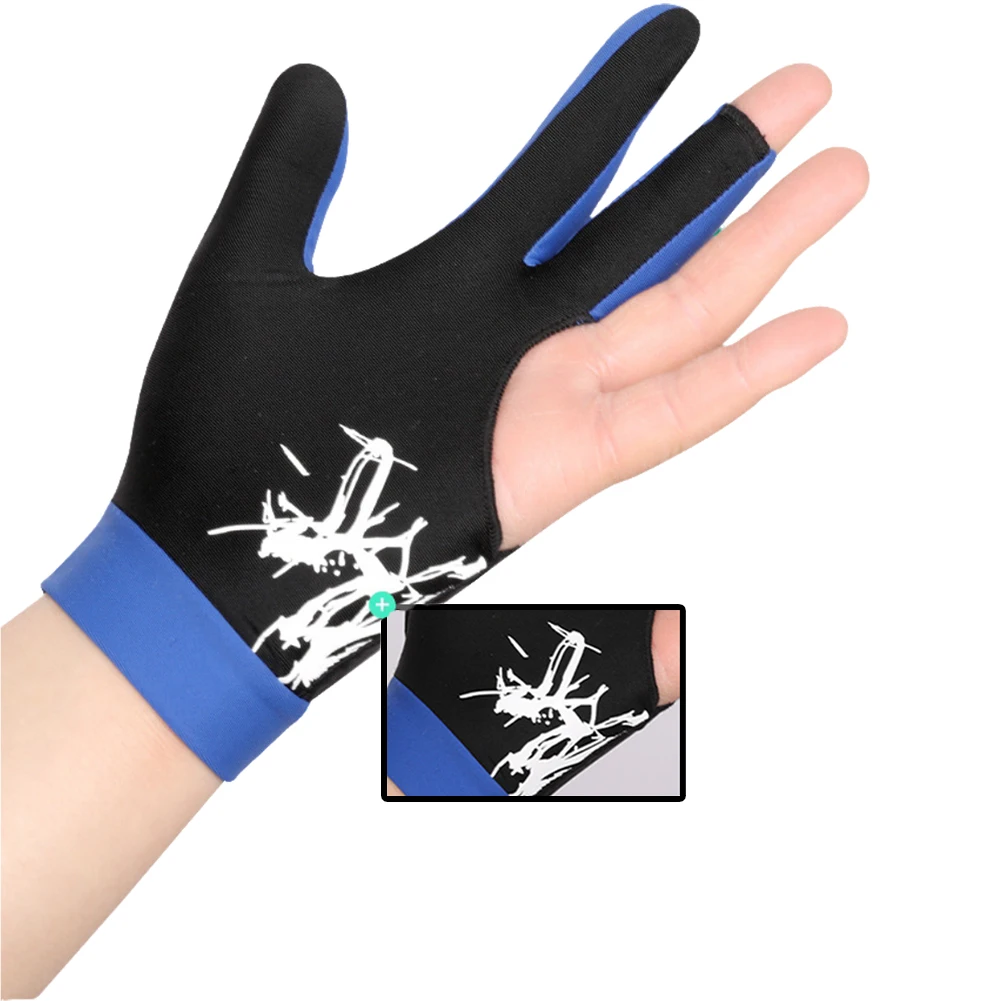 Billiards Glove Left Hand Three Finger Billiard Glove Non Slip Stickers Elasticity Billiard Training Gloves Accessories