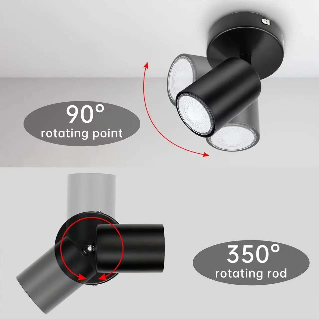 1 lâmpada GU10 lâmpada de teto, holofote, dedicada para sala de estar, quarto e cozinha, sem GU10