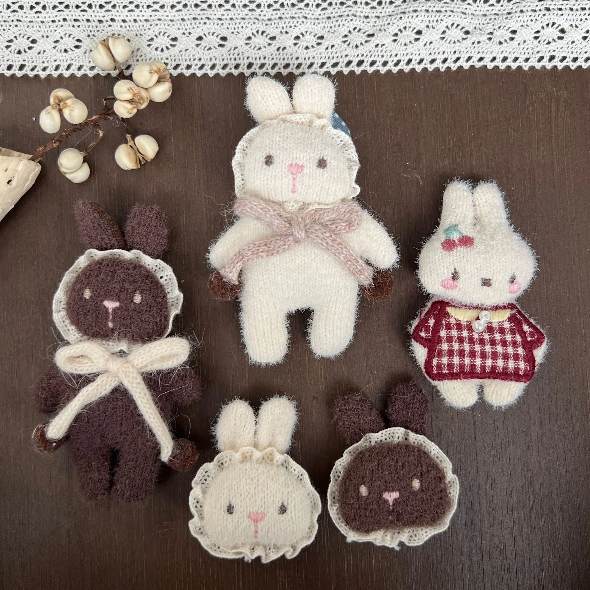 Premium Stuffed Bunny Pin for Children Garment Hair Accessory DIY Craft Embellishment Soft Lightweight