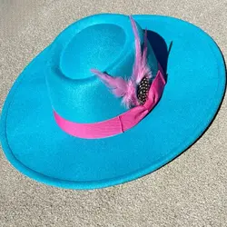 Fedora 9.5cm brim bow webbing feather accessories men's and women's jazz hat Fedora  sombrero   chapeau femme