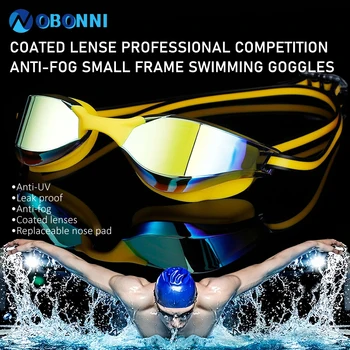 Lunettes de natation professionnelles Anti-buée et étanches HD, lunettes d'eau pour hommes et femmes, lunettes de natation réglables en Silicone