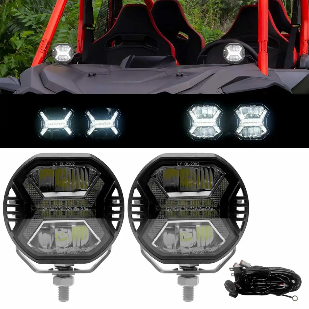 1 Set LED Work Light Spotlight White High Beam DRL For Off-road Jeeps SUV ATV Truck Tractor Trailers Engineering Vehicle 48W