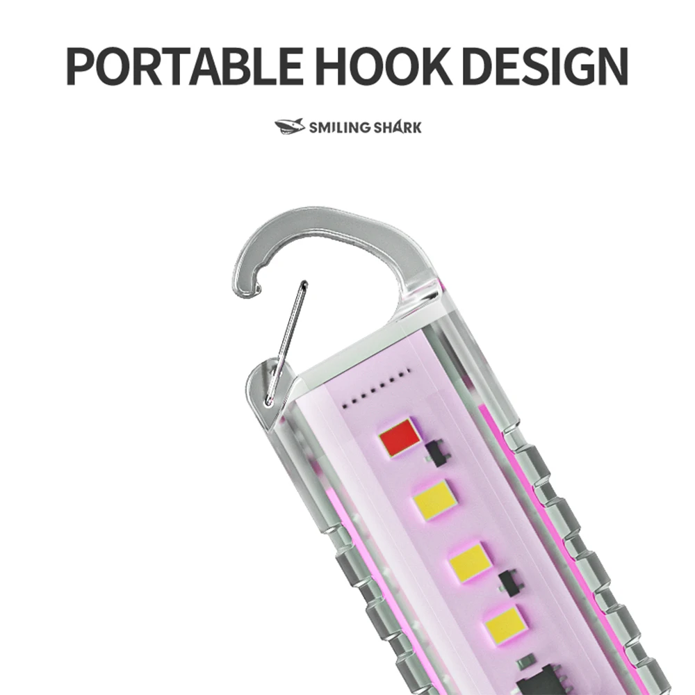 1 قطعة Smiling Shark SD-1221 مصباح يدوي صغير بسلسلة مفاتيح LED ، مصباح يدوي فائق السطوع ، ضوء فلاش طويل الأمد قابل لإعادة الشحن #2