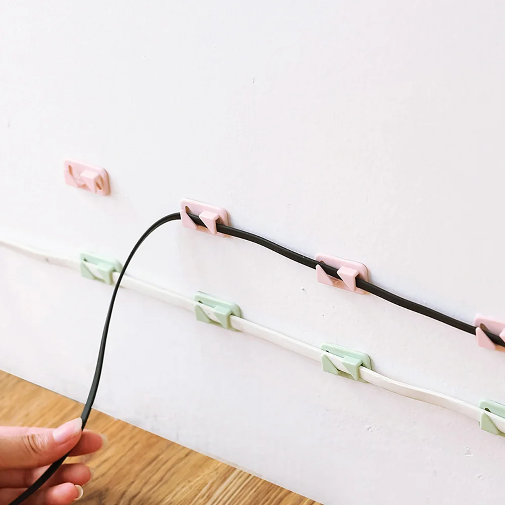 Self-Adhesive Cable Organizer Triangle Wall-Mounted Desktop Cable Management Clip Network Cable Fixator Desktop Wire Sorting Cli