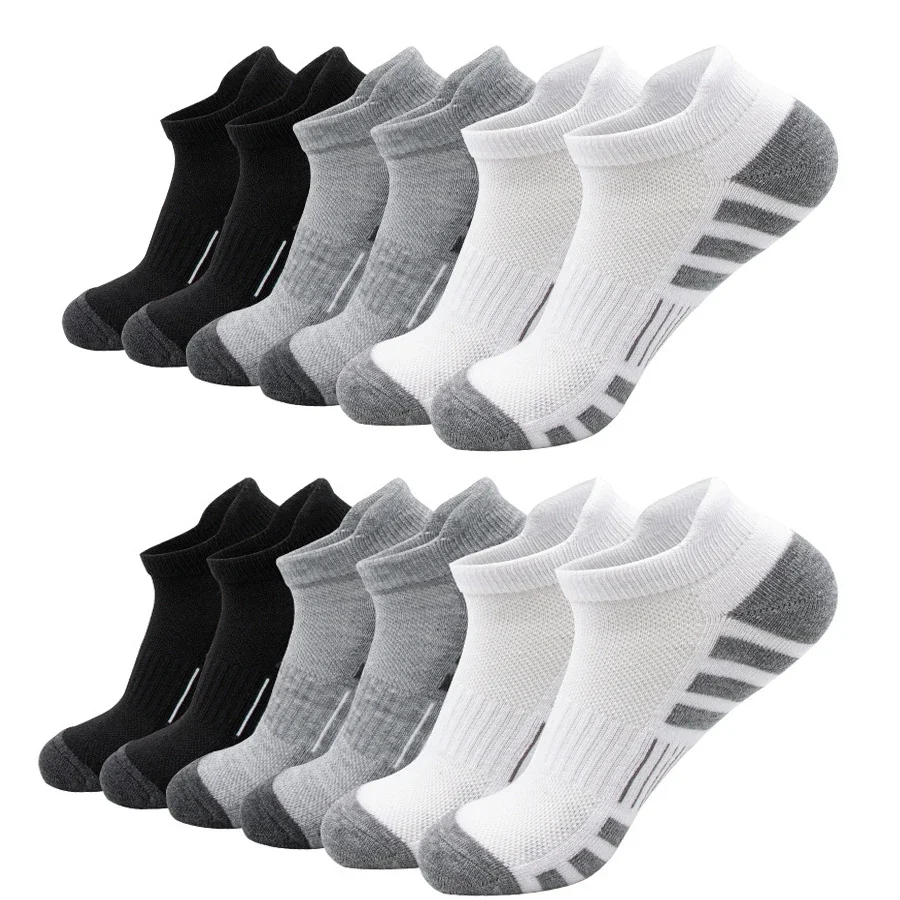 

6 Pairs Breathable Mesh Ankle Socks for Men Athletic Running Socks Low Cut Casual Sports Sock Cushioned Tab Short Socks