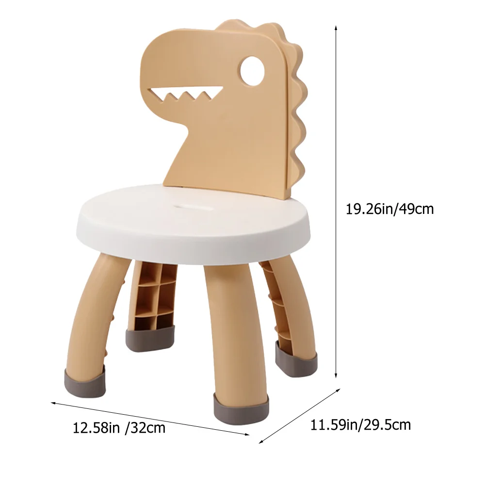 Sedia per bambini Materiale leggero in PVC PP Sgabello da seduta per bambini Design di dinosauro dei cartoni animati Tappetino impilabile con angoli arrotondati sicuri
