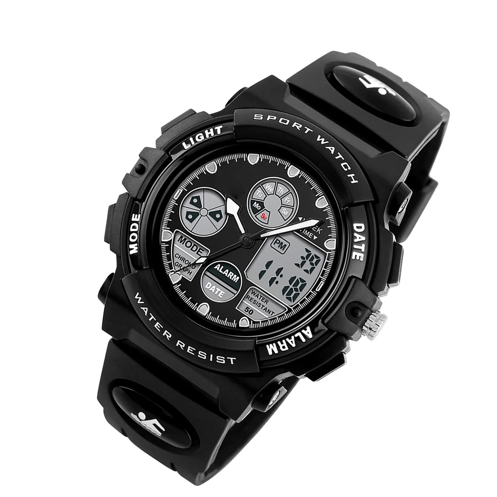 

11663 часы, детские спортивные часы на открытом воздухе, детские часы, цифровые кварцевые наручные часы для мальчиков и девочек, часы с ремешком из искусственной кожи, будильник