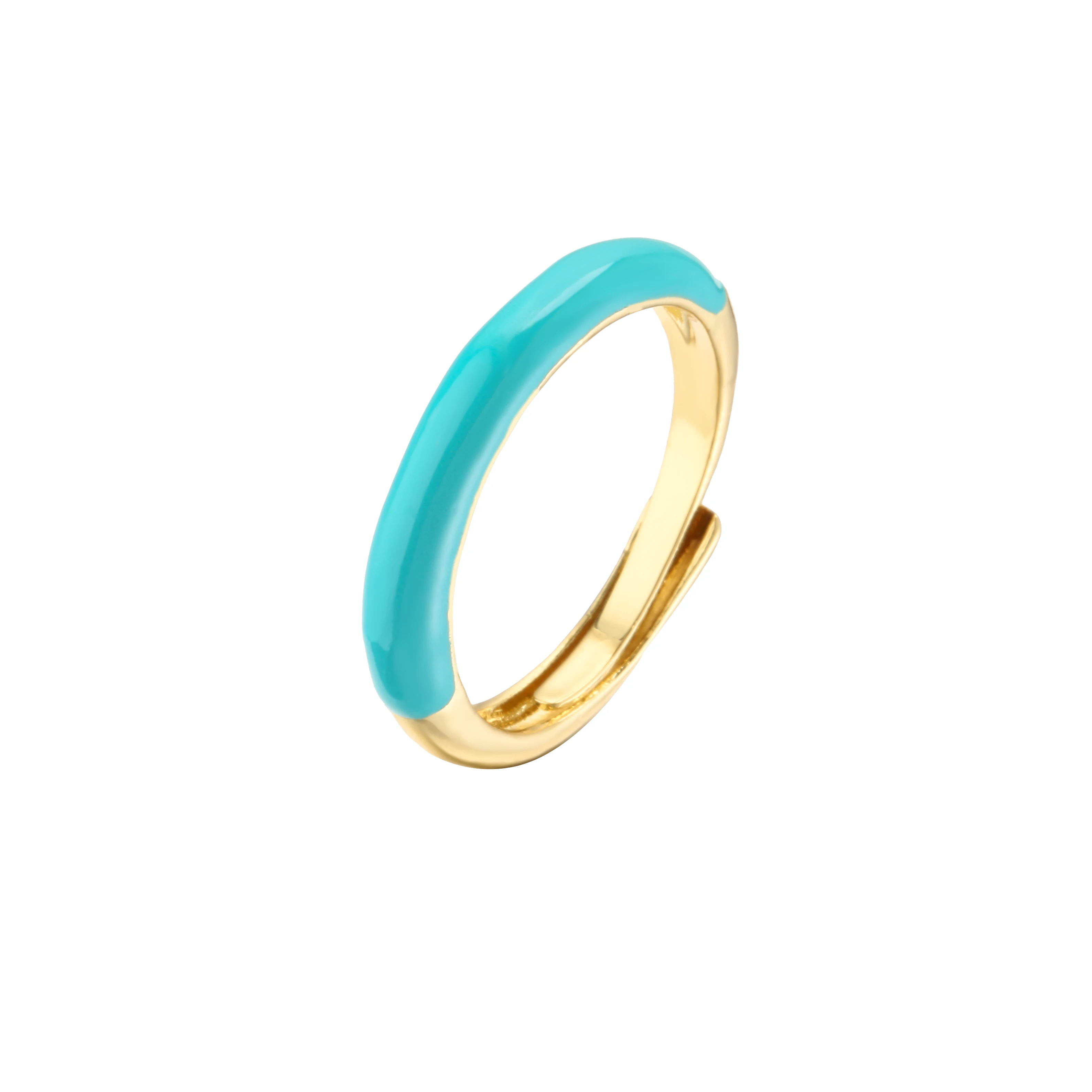 Lady New Fashion Multi Color Enamel Rings For Women Smooth Simple Metal Finger Rings Wholesale Accessories Gifts
