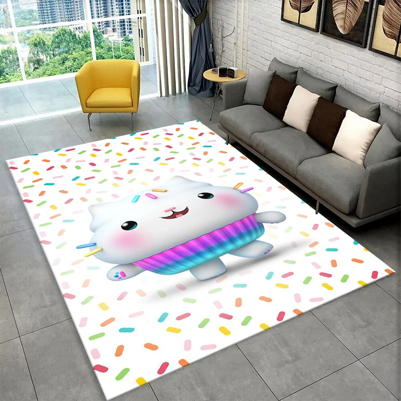 Cute G-Gabbys Dollhouse Cartoon Girl Non-Slip Area Rug for Living Room Bedroom Playroom,Carpet Floor Mat for Home Decor Holiday
