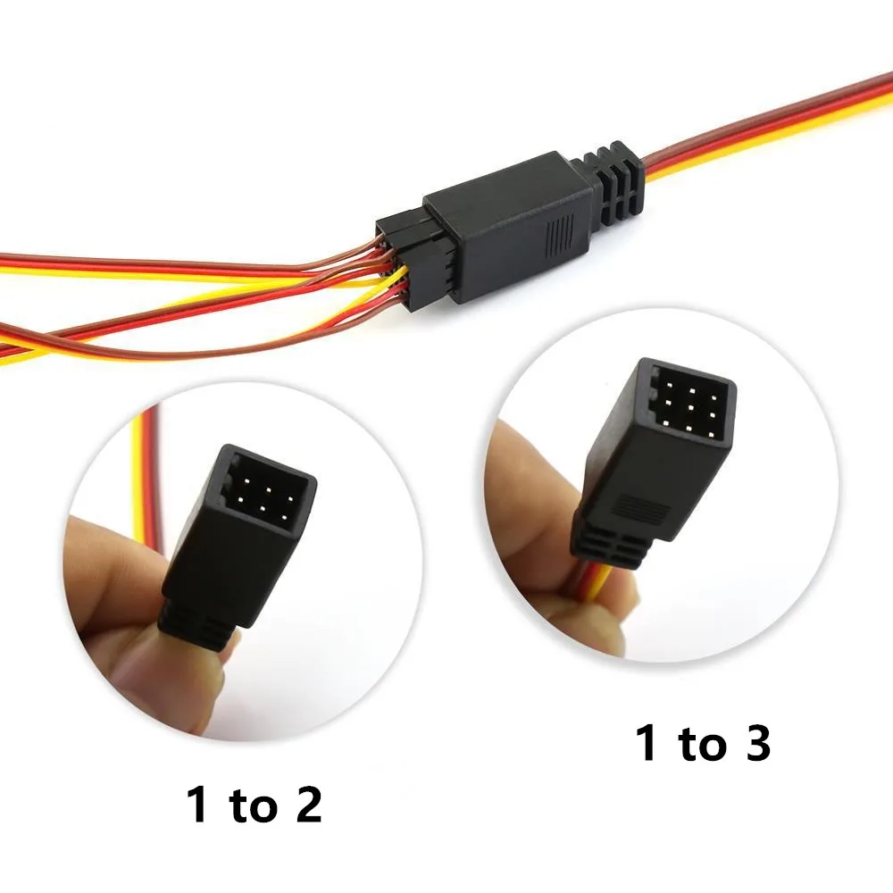 RC JR Style Servo Splitter 1 Male to 2-6 Female Y Harness Leads for RC Cars Airplane Helicopter Drone Receiver Servo ESC