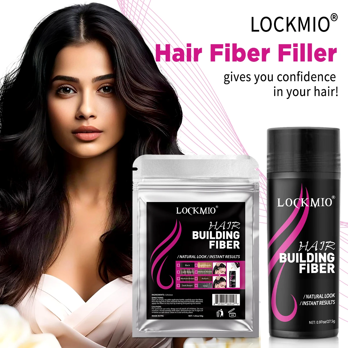 Hair Building Fiber Set Cover Sparse Hair Or Bald Spots Hair Fibers Wig Extensions Refill Instant Thickening Hair Fibers Powder