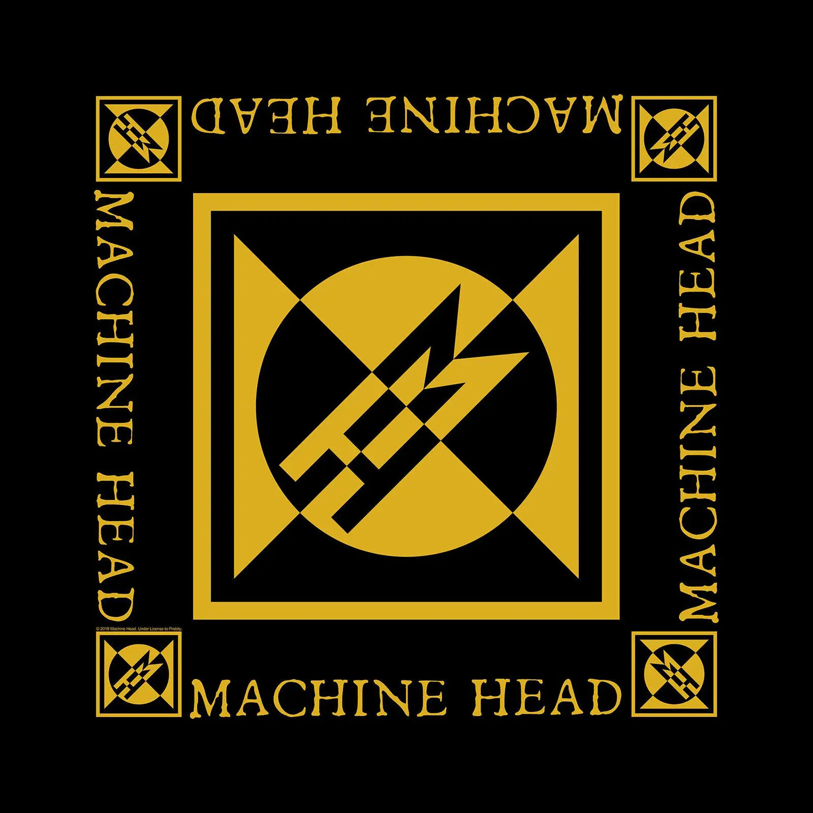 Machine Head Diamond Logo Bandana Black Cotton Bandanna Wrap Scarf Official T Shirt