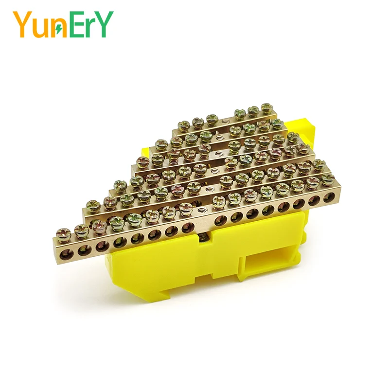 DIN Rail Terminal Block 6*9mm Neutral Terminal Block 6/8/10/12/14/16 Hole Power Distribution Box Ground Bar Electrical Connector