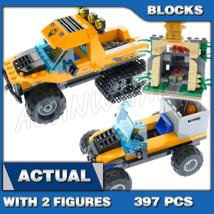 

397 шт. City Explorers Jungle Halftrack Mission Waterfall 10864 Строительные блоки Детские наборы кирпичей, совместимые с моделью