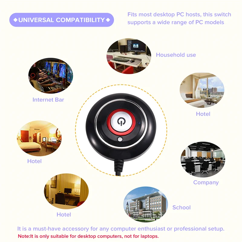 Computer Desktop Switch Button With Dual USB Port PC Motherboard External Power Button