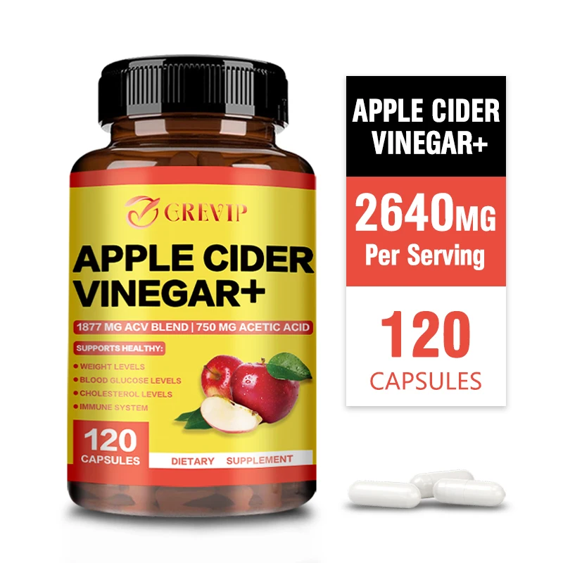 

Apple Cider Vinegar Capsules - Detox, Fat Burning, Weight Management, Detox, Appetite Suppressant, Energy Support