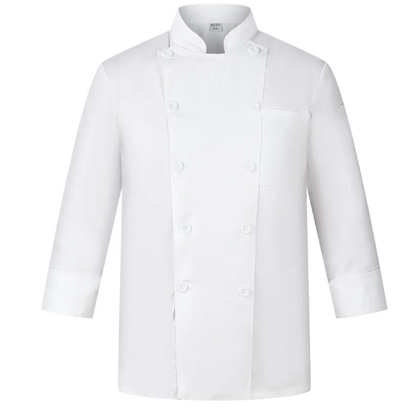 Camisa de cocinero para Catering, ropa de trabajo, chaqueta de Chef para Hotel, restaurante, abrigo de cocinero Unisex, Tops de uniforme de camarero de panadería, manga larga