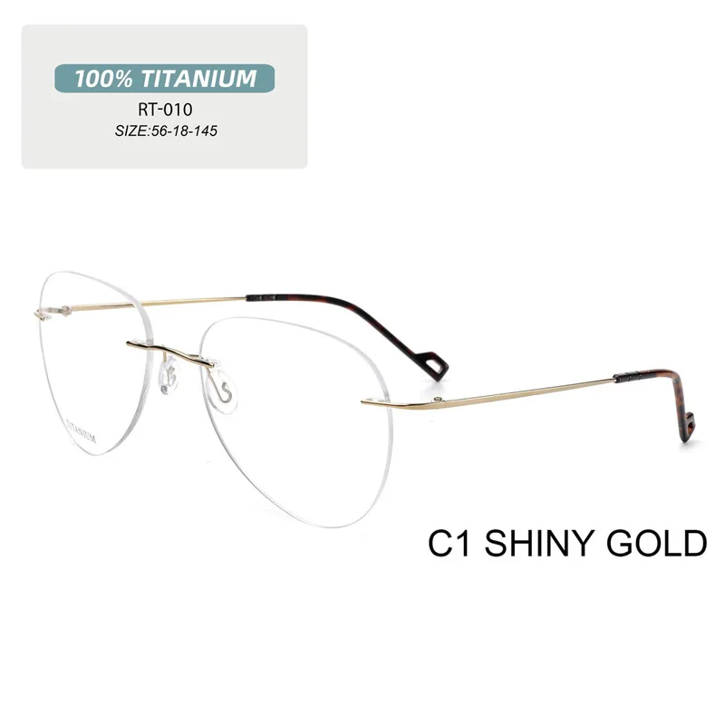 

Titanium Rimless Oval Myopia Eyeglasses Anti-Blue Ray Myopia Glasses For Men Women No-Screw Frameless Optical Prescriptions