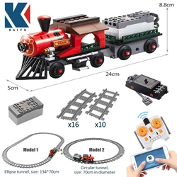 KAIYU City treno elettrico telecomando Building Block RC track veicolo ferroviario mattoni regali giocattoli per bambini