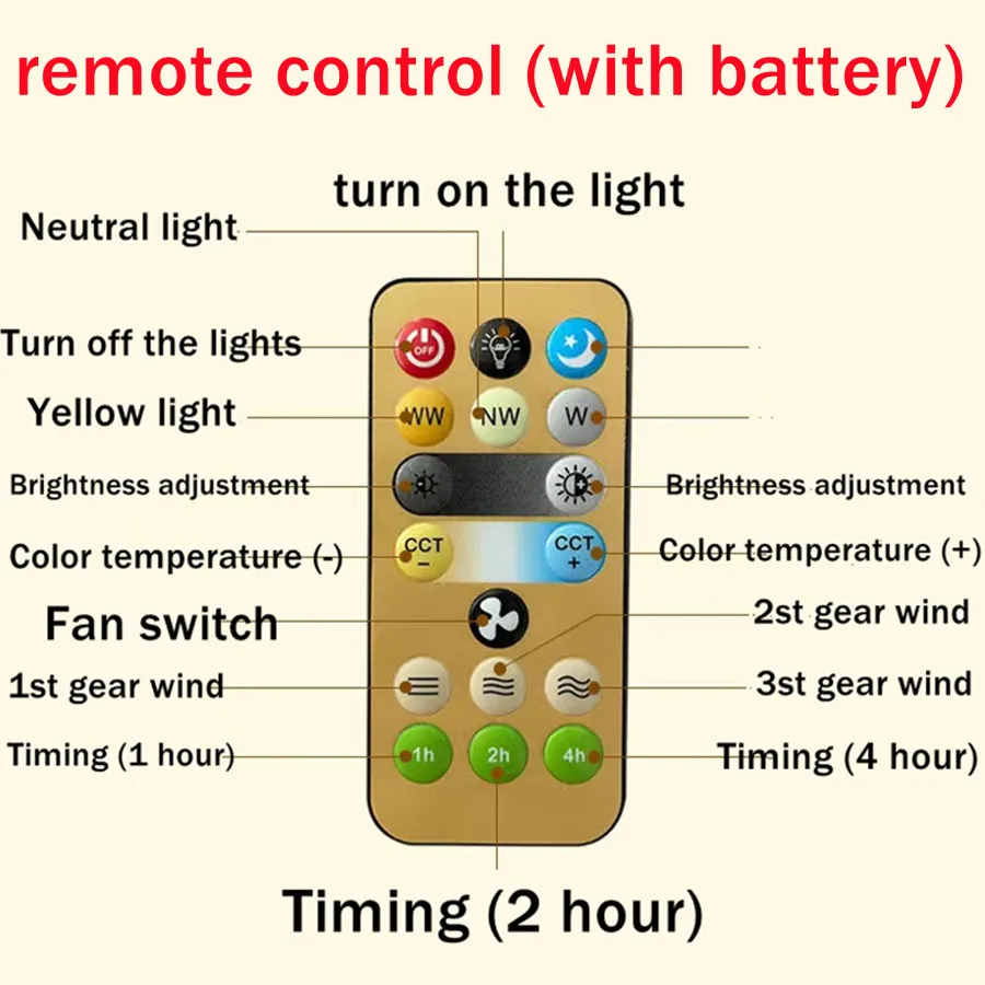 30W Ceiling Fan with Lighting Lamp E27 Converter Base with Remote Control for Bedroom Living Home Silent 3 Speeds AC 85V-265V