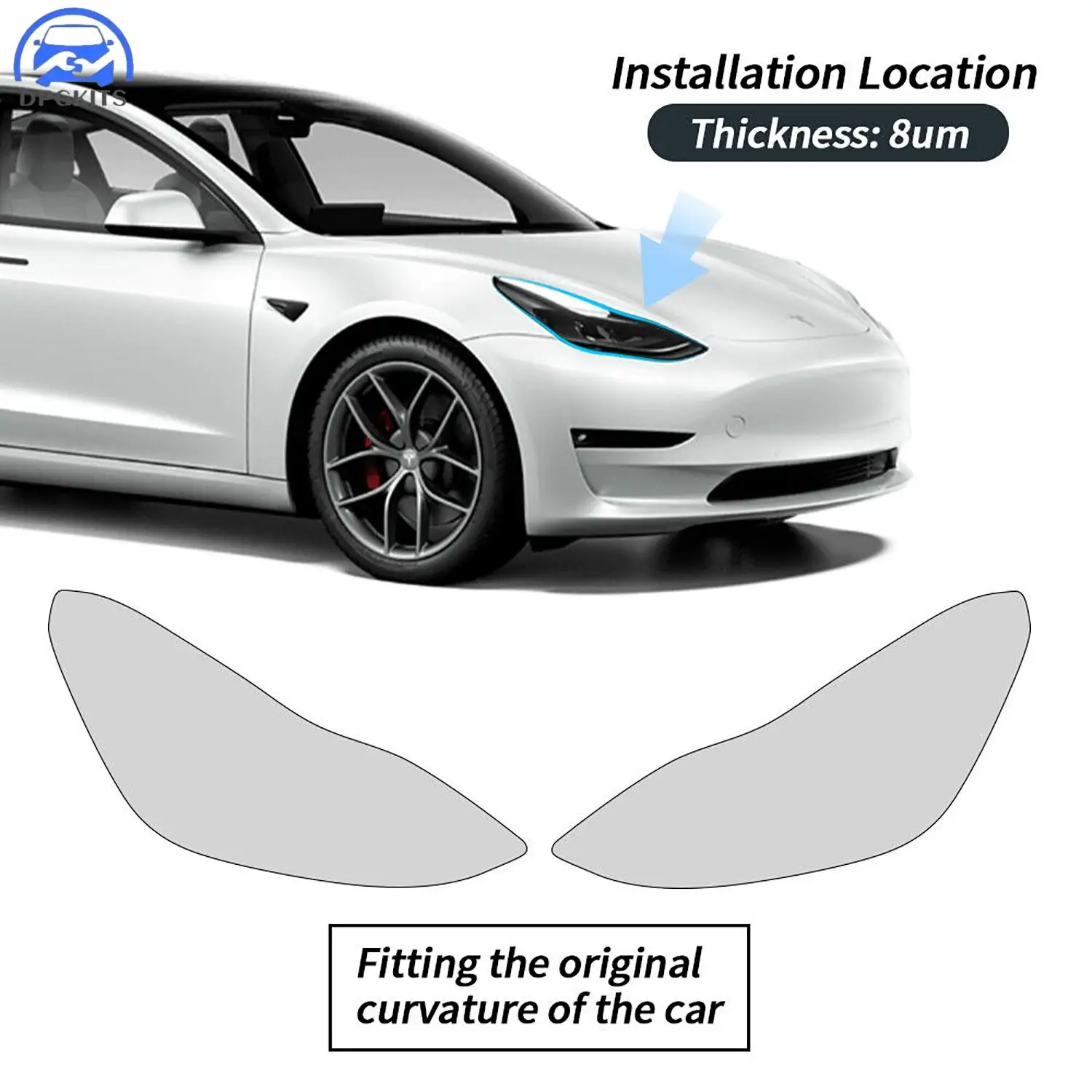 

DPGKITS 2 шт. ТПУ автомобильные фары защитные накладки на фары для Tesla Model 3 Model Y дымчатый черный автомобильные аксессуары дропшиппинг