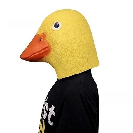 قناع البط اللاتكس قناع الرقص البطة الصفراء الصغيرة قناع الهالوين على شكل حيوان غطاء رأس الأوز دعائم تنكرية